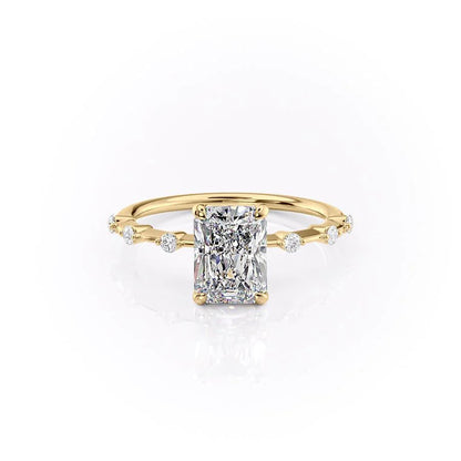 Asscher Three Stones Engagement Ring – 5.75 CT Moissanite Diamond