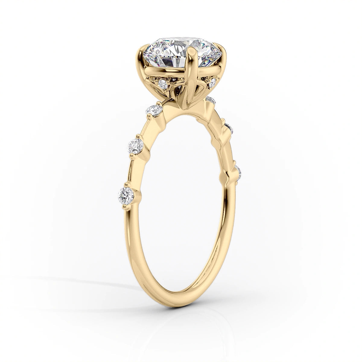 Asscher Three Stones Engagement Ring – 5.75 CT Moissanite Diamond