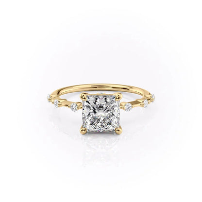 Asscher Three Stones Engagement Ring – 5.75 CT Moissanite Diamond