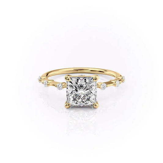 Asscher Three Stones Engagement Ring – 5.75 CT Moissanite Diamond
