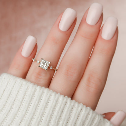 Asscher Three Stones Engagement Ring – 5.75 CT Moissanite Diamond