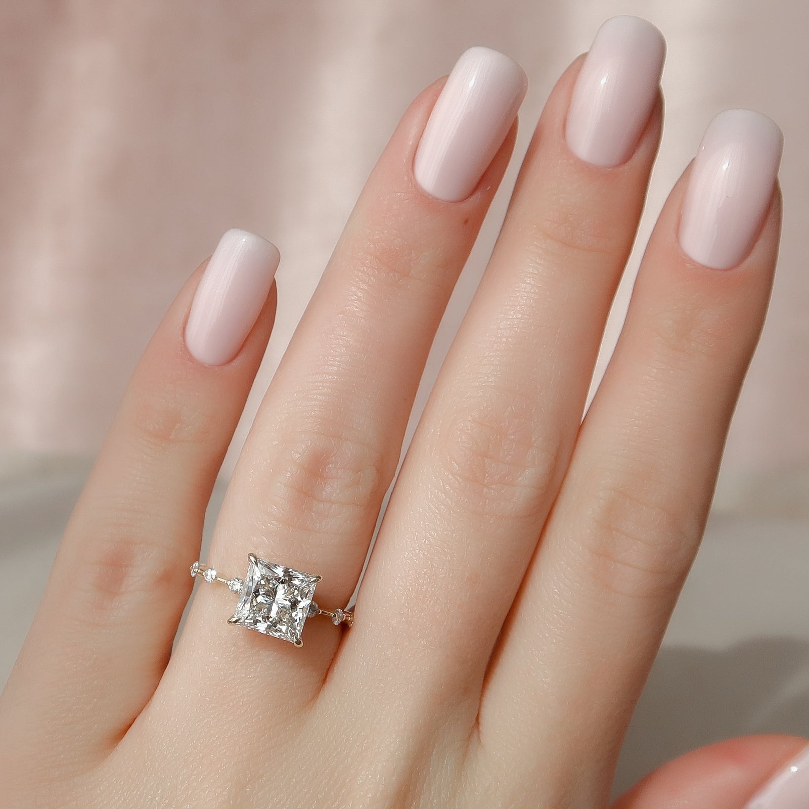 Asscher Three Stones Engagement Ring – 5.75 CT Moissanite Diamond