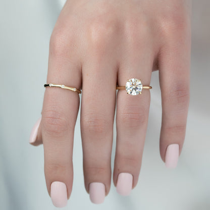 Asscher Three Stones Engagement Ring – 5.75 CT Moissanite Diamond
