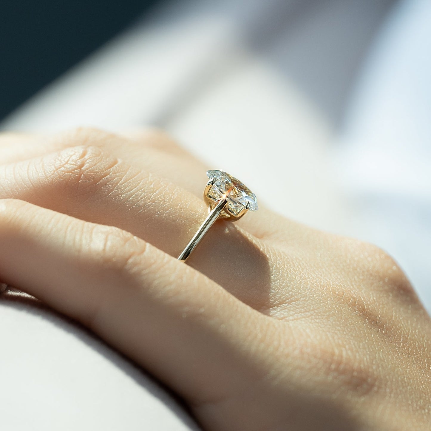 Asscher Three Stones Engagement Ring – 5.75 CT Moissanite Diamond
