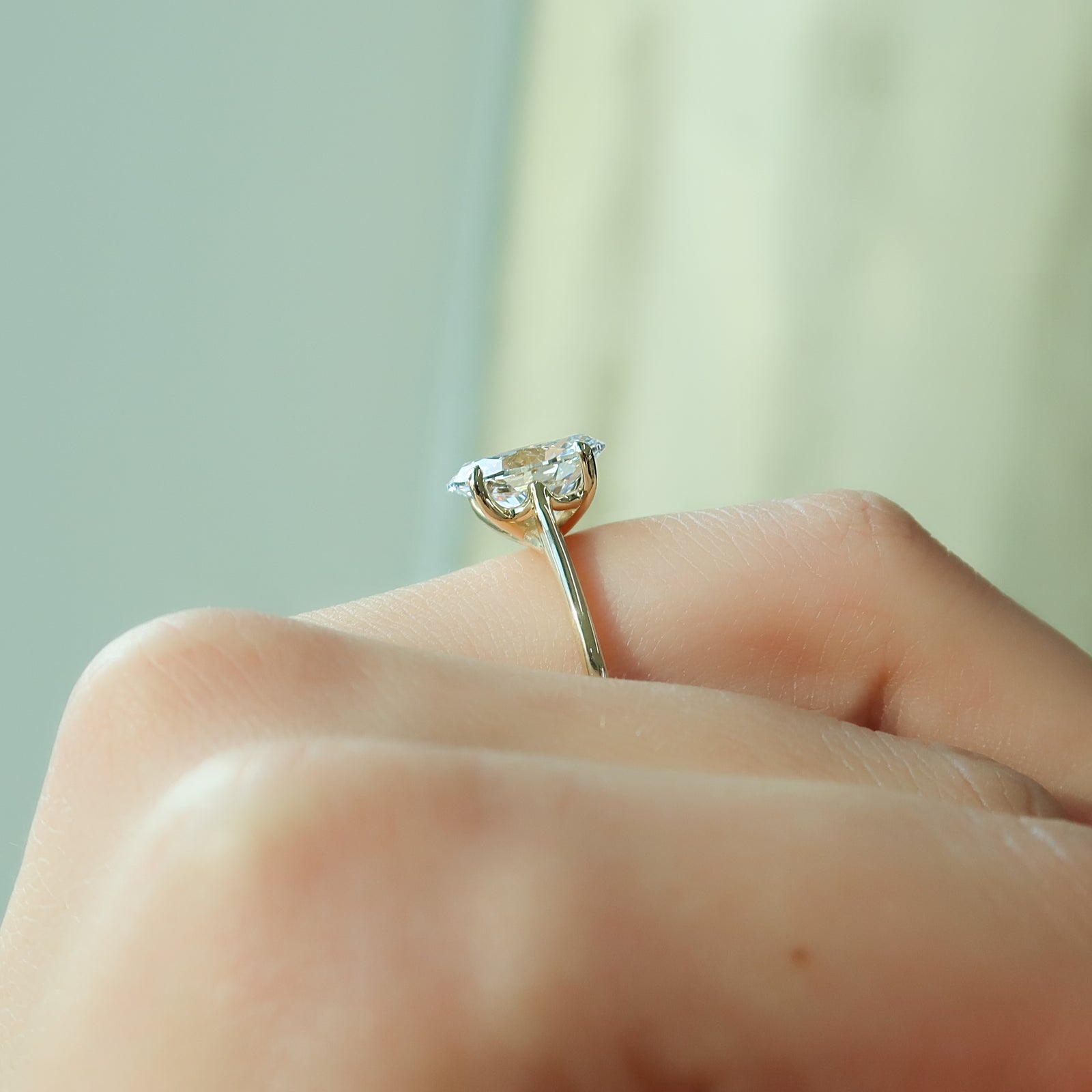 Asscher Three Stones Engagement Ring – 5.75 CT Moissanite Diamond