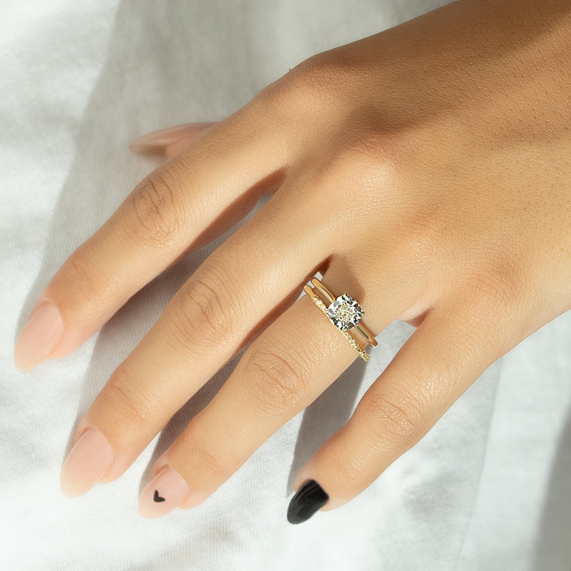 Asscher Three Stones Engagement Ring – 5.75 CT Moissanite Diamond