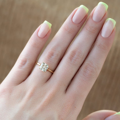 Asscher Three Stones Engagement Ring – 5.75 CT Moissanite Diamond