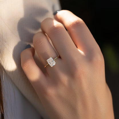 Asscher Three Stones Engagement Ring – 5.75 CT Moissanite Diamond