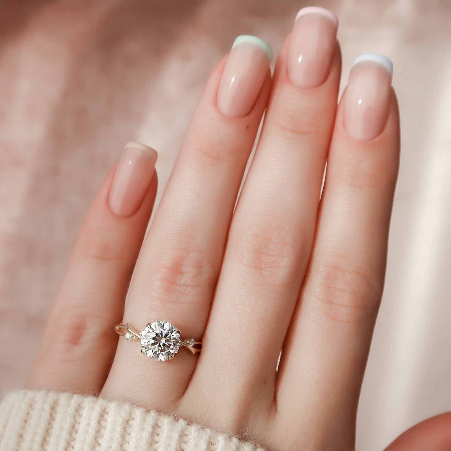 Asscher Three Stones Engagement Ring – 5.75 CT Moissanite Diamond
