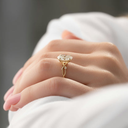 Asscher Three Stones Engagement Ring – 5.75 CT Moissanite Diamond