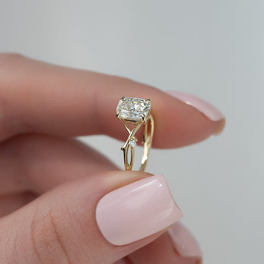 Asscher Three Stones Engagement Ring – 5.75 CT Moissanite Diamond
