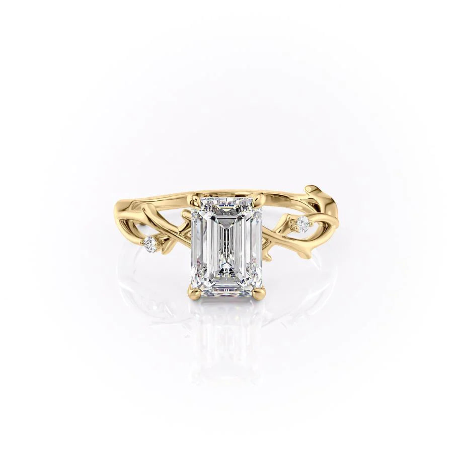 Asscher Three Stones Engagement Ring – 5.75 CT Moissanite Diamond