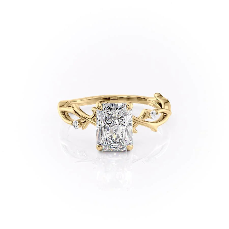 Asscher Three Stones Engagement Ring – 5.75 CT Moissanite Diamond