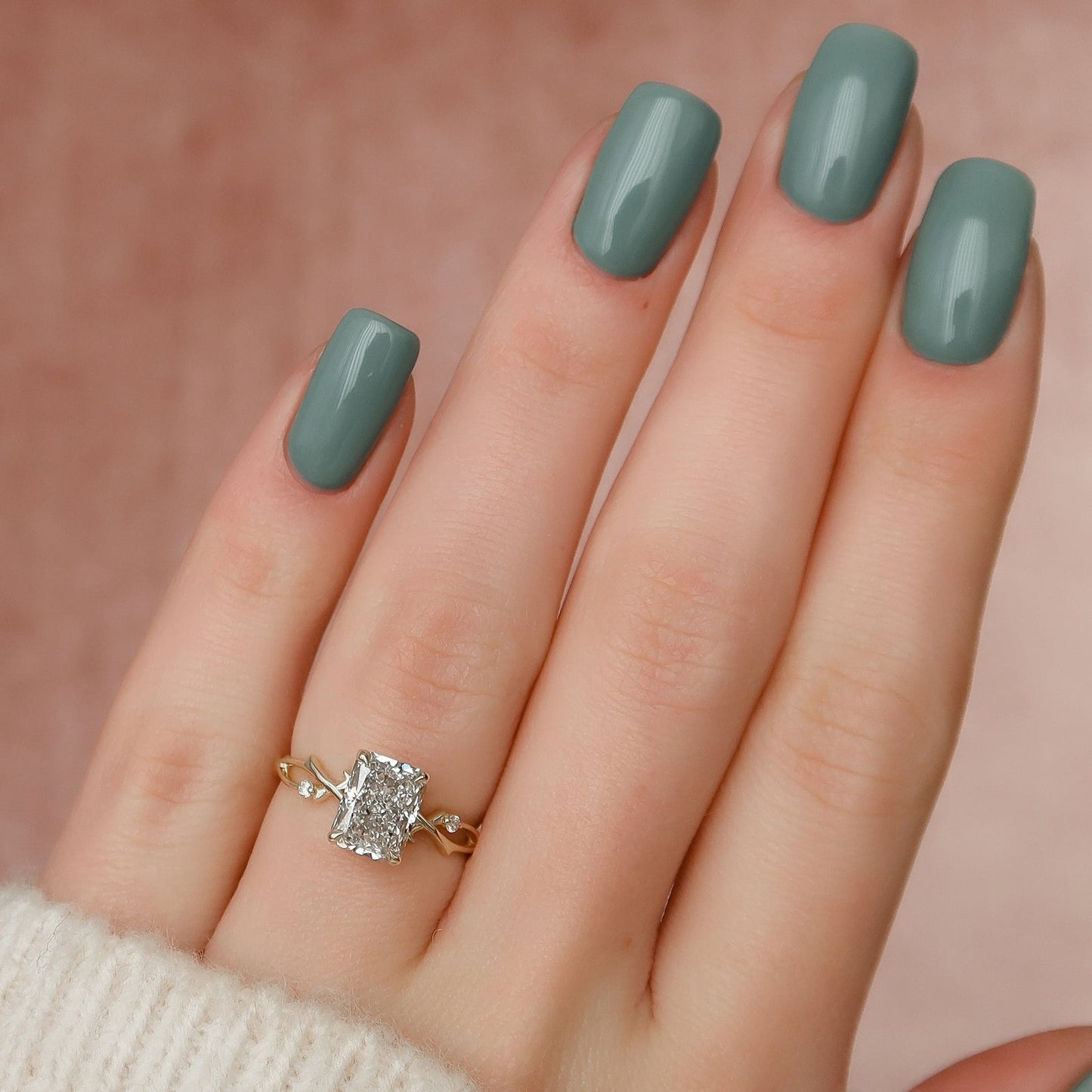 Asscher Three Stones Engagement Ring – 5.75 CT Moissanite Diamond