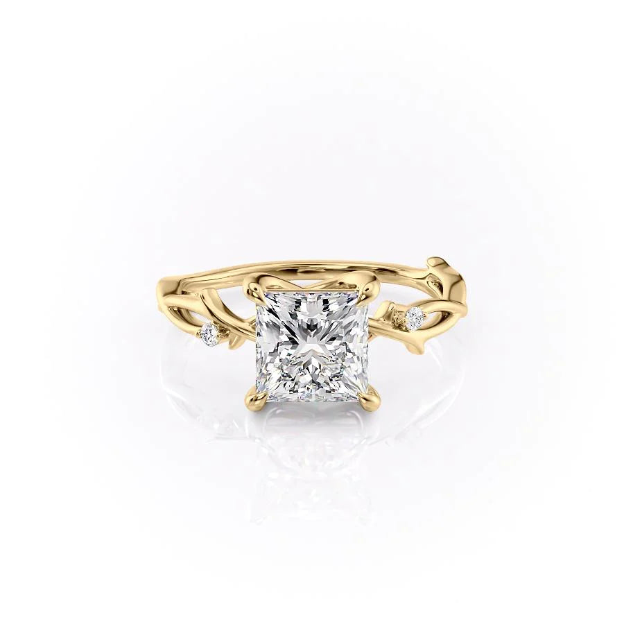 Asscher Three Stones Engagement Ring – 5.75 CT Moissanite Diamond