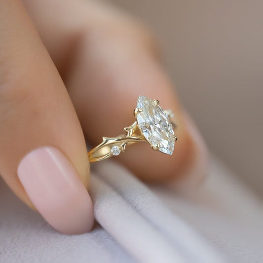 Asscher Three Stones Engagement Ring – 5.75 CT Moissanite Diamond