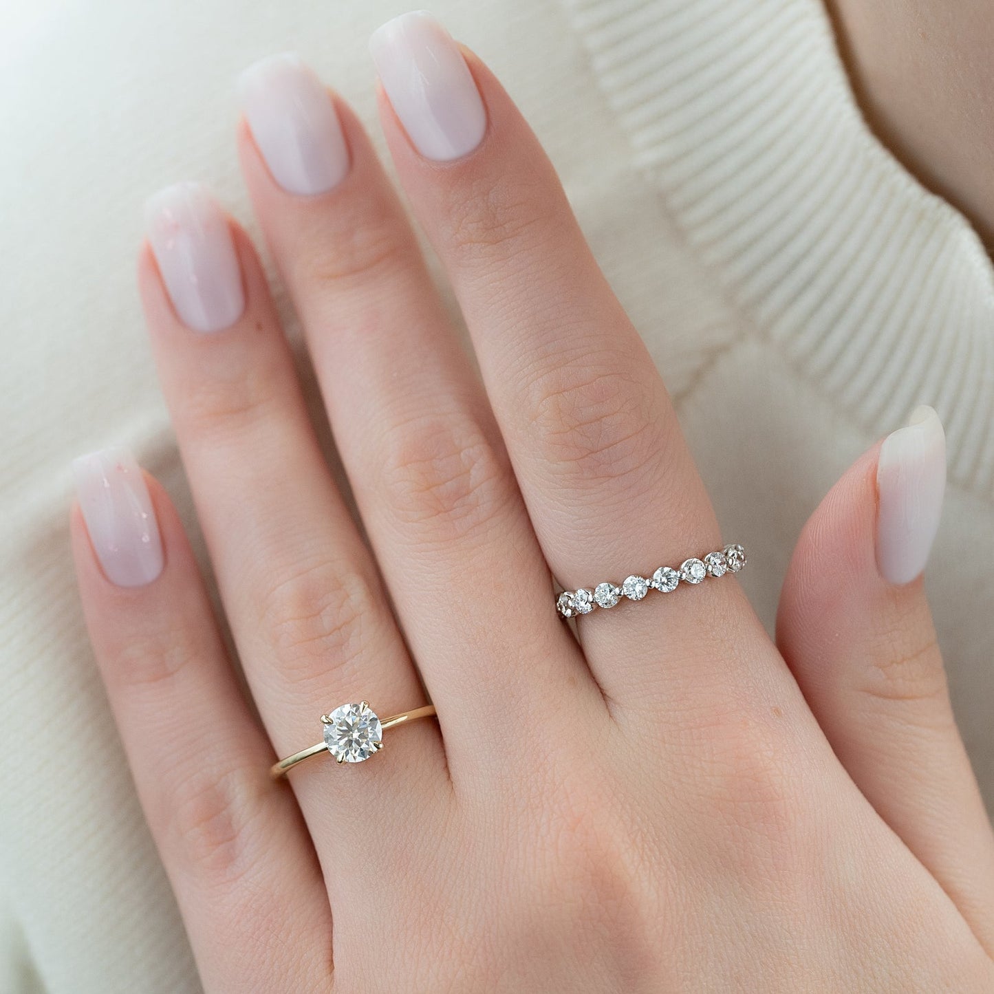 Asscher Three Stones Engagement Ring – 5.75 CT Moissanite Diamond