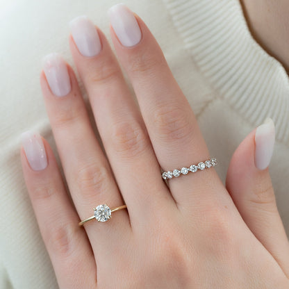 Asscher Three Stones Engagement Ring – 5.75 CT Moissanite Diamond