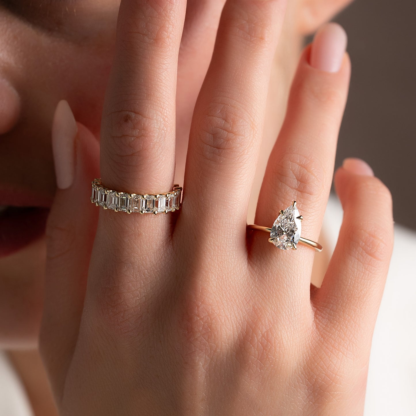 Asscher Three Stones Engagement Ring – 5.75 CT Moissanite Diamond