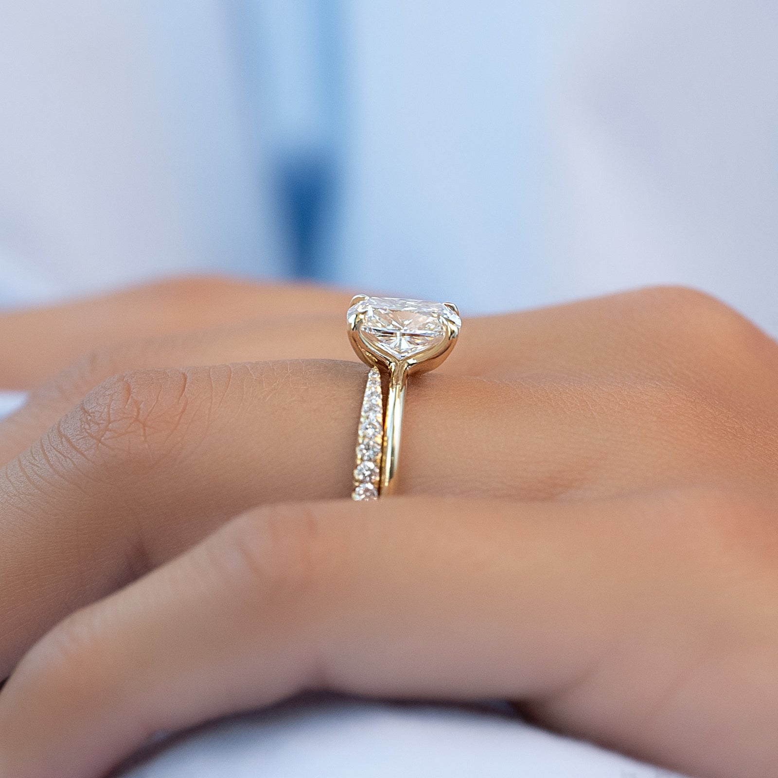 Asscher Three Stones Engagement Ring – 5.75 CT Moissanite Diamond