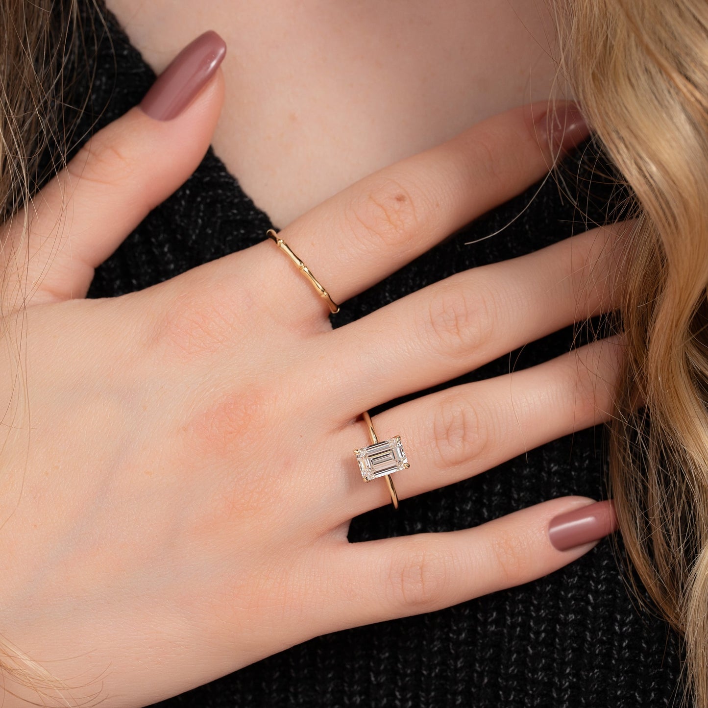 Asscher Three Stones Engagement Ring – 5.75 CT Moissanite Diamond