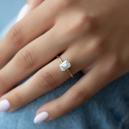 Asscher Three Stones Engagement Ring – 5.75 CT Moissanite Diamond
