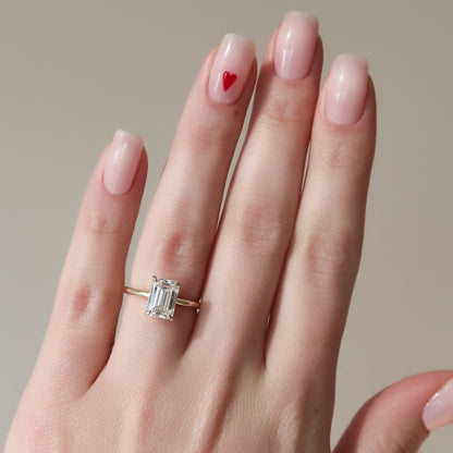 Asscher Three Stones Engagement Ring – 5.75 CT Moissanite Diamond