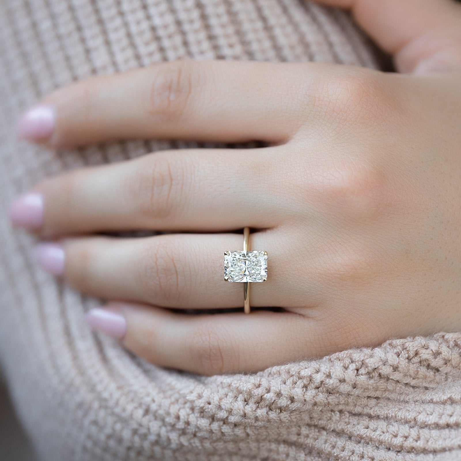 Asscher Three Stones Engagement Ring – 5.75 CT Moissanite Diamond