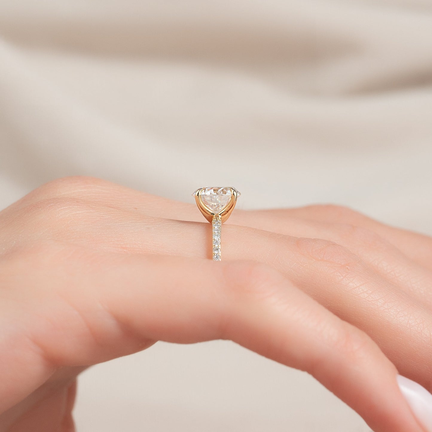 Asscher Three Stones Engagement Ring – 5.75 CT Moissanite Diamond