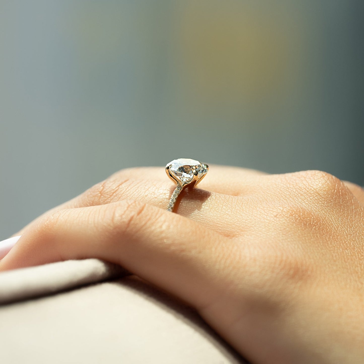 Asscher Three Stones Engagement Ring – 5.75 CT Moissanite Diamond
