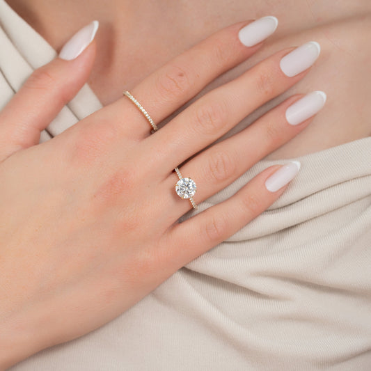 Asscher Three Stones Engagement Ring – 5.75 CT Moissanite Diamond