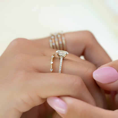 Asscher Three Stones Engagement Ring – 5.75 CT Moissanite Diamond