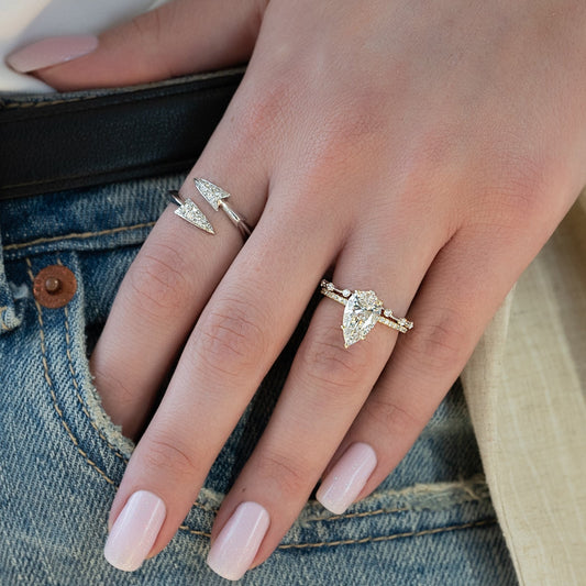 Asscher Three Stones Engagement Ring – 5.75 CT Moissanite Diamond