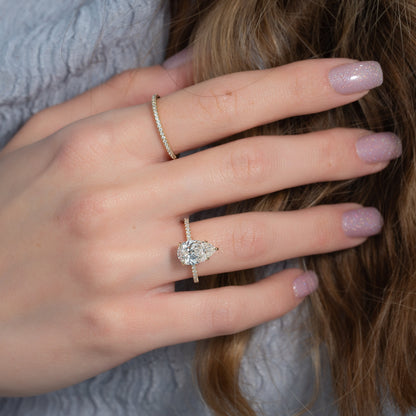 Asscher Three Stones Engagement Ring – 5.75 CT Moissanite Diamond