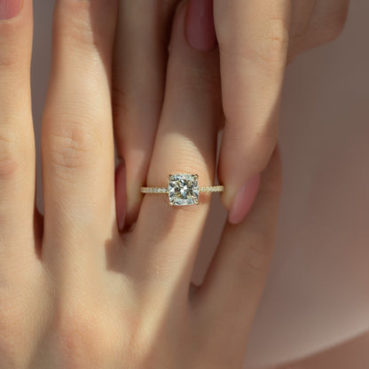 Asscher Three Stones Engagement Ring – 5.75 CT Moissanite Diamond