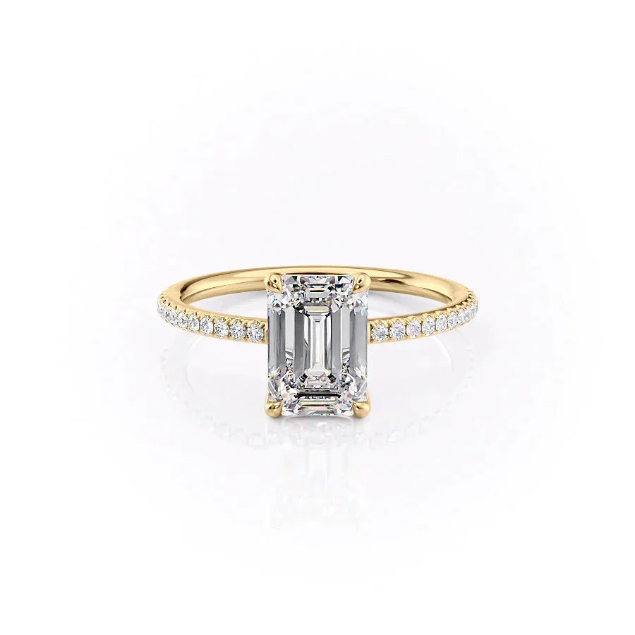 Asscher Three Stones Engagement Ring – 5.75 CT Moissanite Diamond