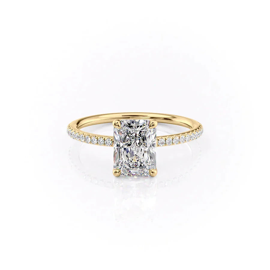 Asscher Three Stones Engagement Ring – 5.75 CT Moissanite Diamond