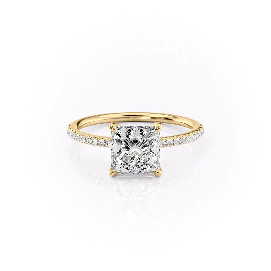 Asscher Three Stones Engagement Ring – 5.75 CT Moissanite Diamond