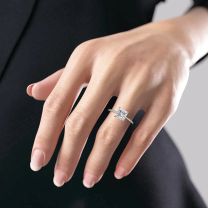 Asscher Three Stones Engagement Ring – 5.75 CT Moissanite Diamond
