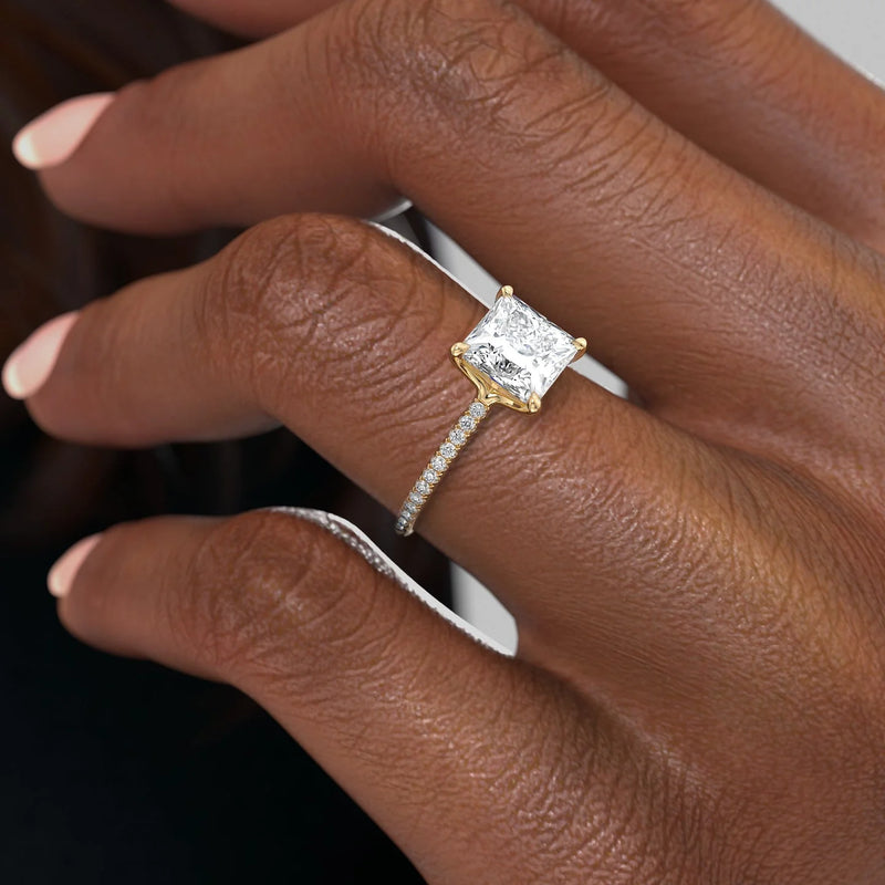 Asscher Three Stones Engagement Ring – 5.75 CT Moissanite Diamond
