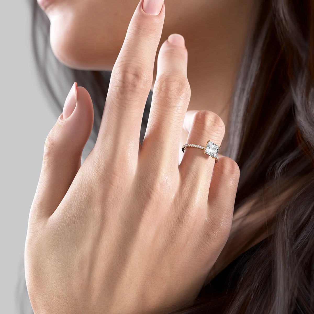 Asscher Three Stones Engagement Ring – 5.75 CT Moissanite Diamond