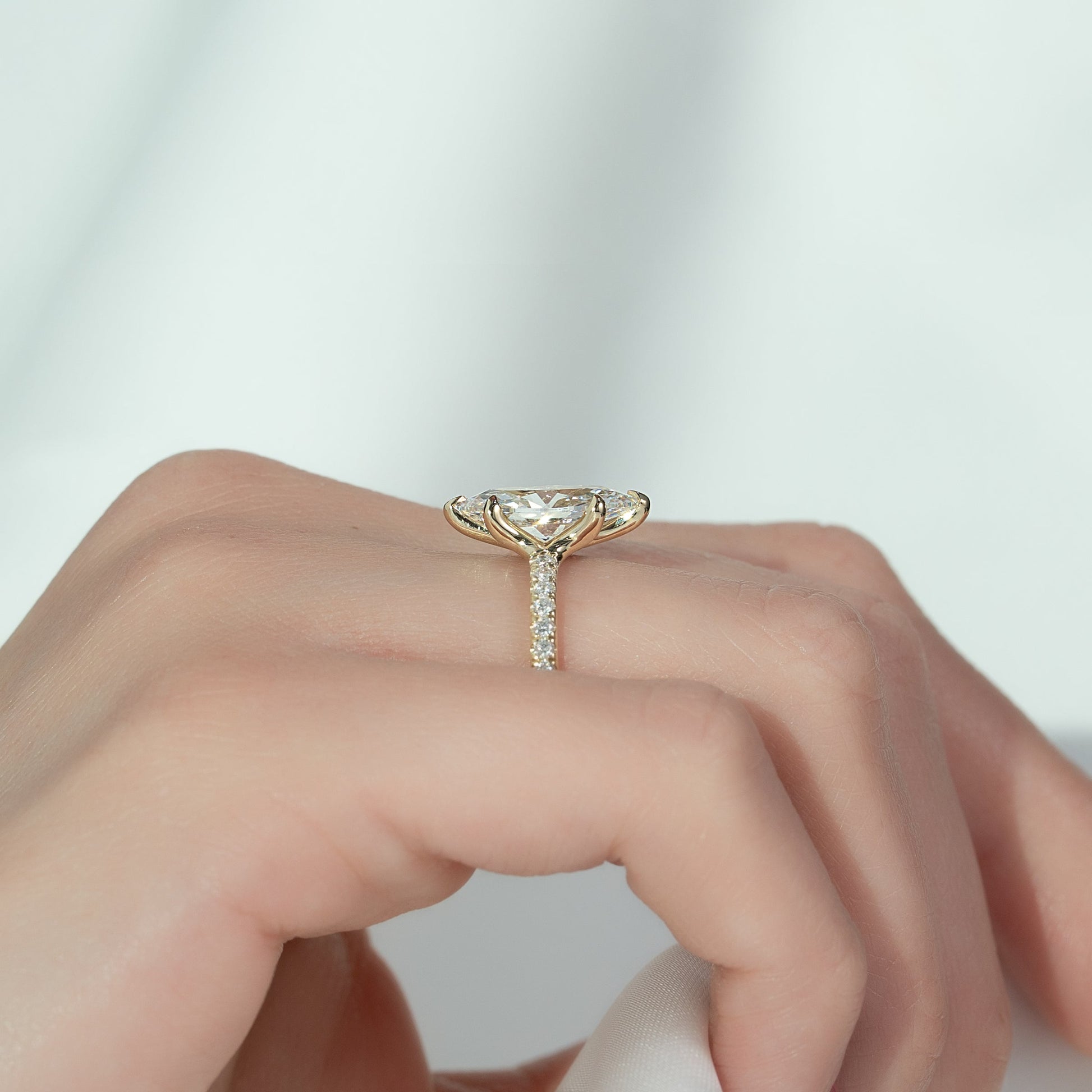 Asscher Three Stones Engagement Ring – 5.75 CT Moissanite Diamond
