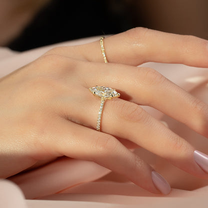 Asscher Three Stones Engagement Ring – 5.75 CT Moissanite Diamond