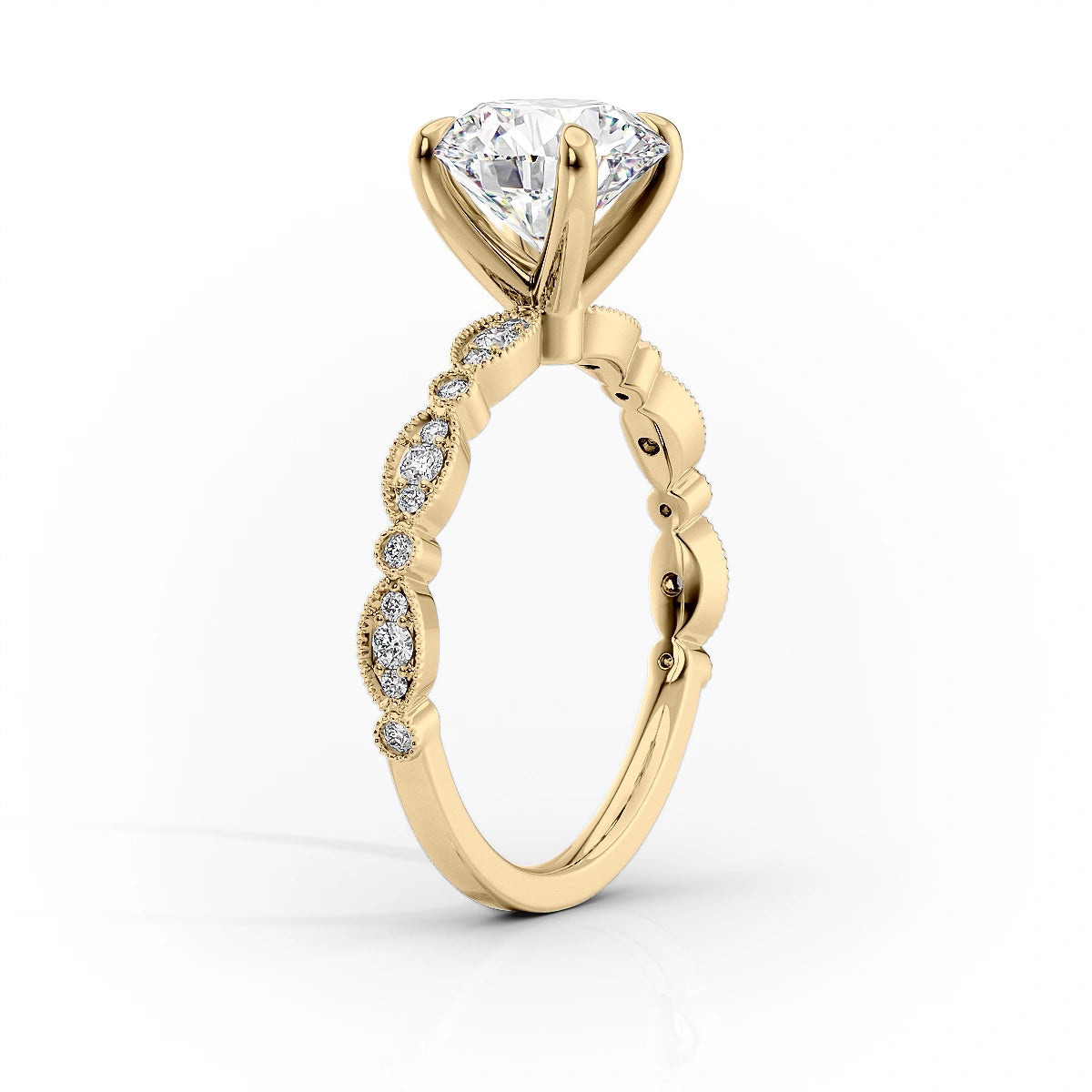 Asscher Three Stones Engagement Ring – 5.75 CT Moissanite Diamond