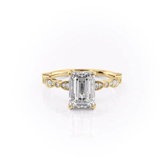 Asscher Three Stones Engagement Ring – 5.75 CT Moissanite Diamond