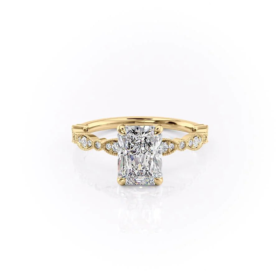 Asscher Three Stones Engagement Ring – 5.75 CT Moissanite Diamond