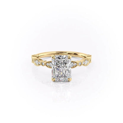 Asscher Three Stones Engagement Ring – 5.75 CT Moissanite Diamond