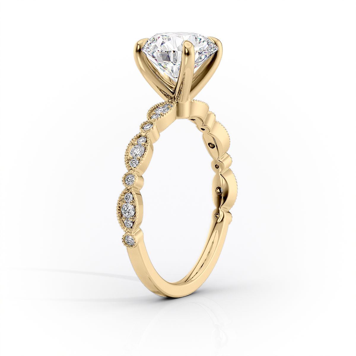 Asscher Three Stones Engagement Ring – 5.75 CT Moissanite Diamond