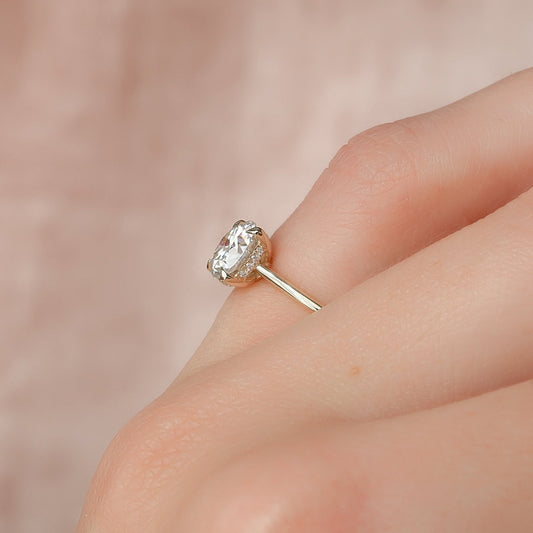 Asscher Three Stones Engagement Ring – 5.75 CT Moissanite Diamond