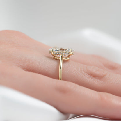 Asscher Three Stones Engagement Ring – 5.75 CT Moissanite Diamond